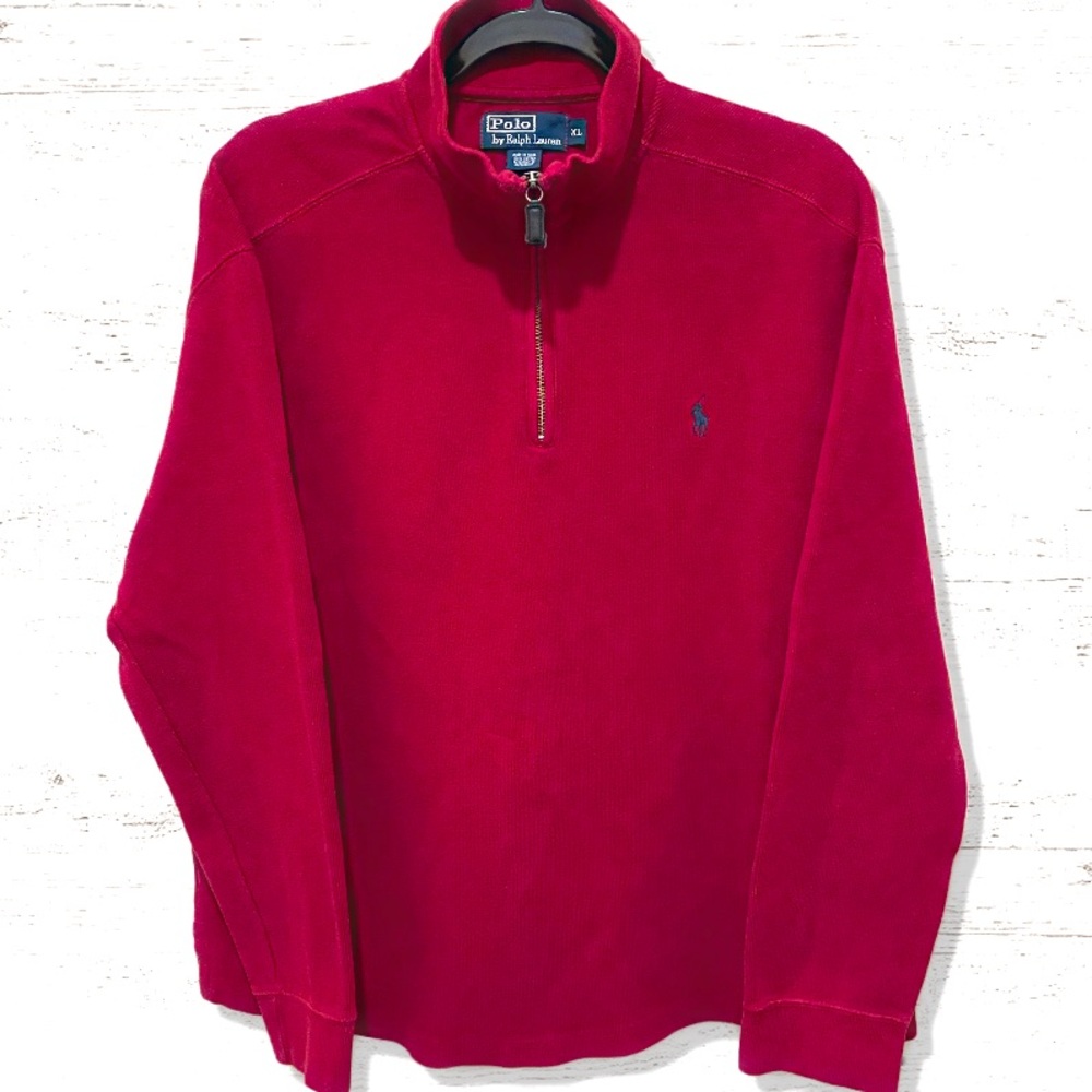 Polo by Ralph Lauren Royal Red 1/4 Zip Pullover Men’s Size XL